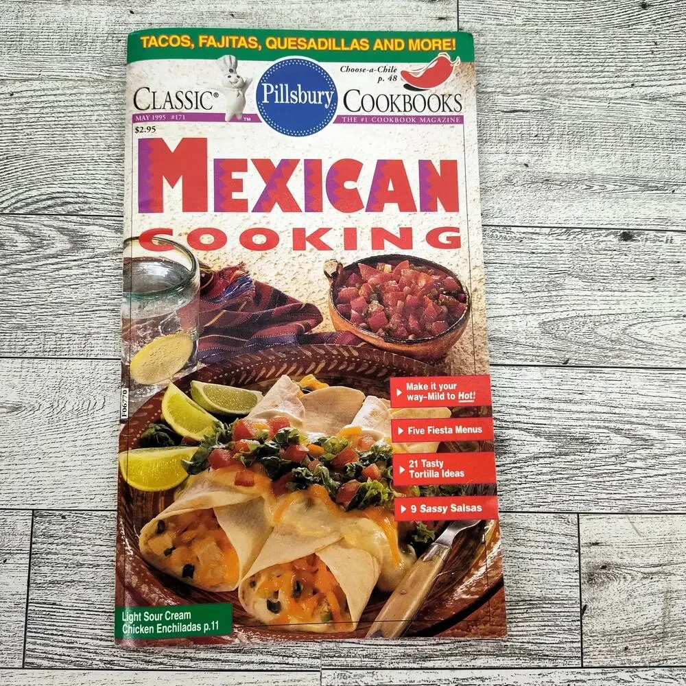 Mexican Cooking Pillsbury Classic Cookbook‎ Booklet 1995 Vintage Tacos Fajitas